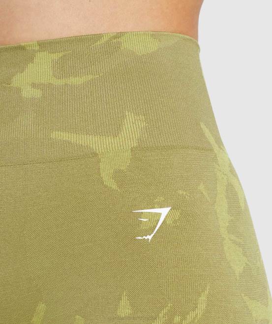 Savanne | Greifgrün Kleidung Gymshark Frauen Nahtlose Camo-Shorts anpassen 04P878