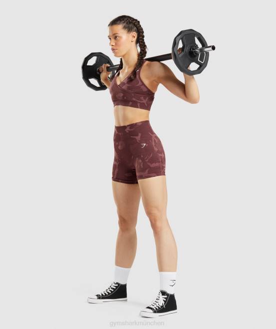 Savanne | kirschbraun Kleidung Gymshark Frauen Nahtlose Camo-Shorts anpassen 04P891