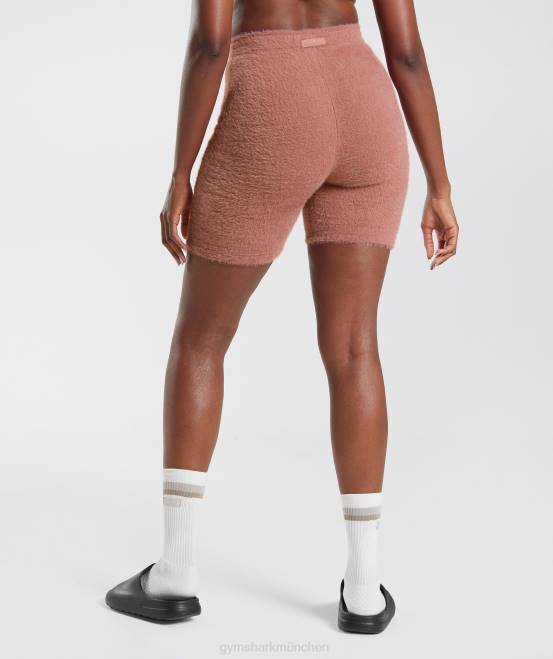 Schlucht rot Kleidung Gymshark Frauen Whitney-Wimpern-Strickshorts 04P899