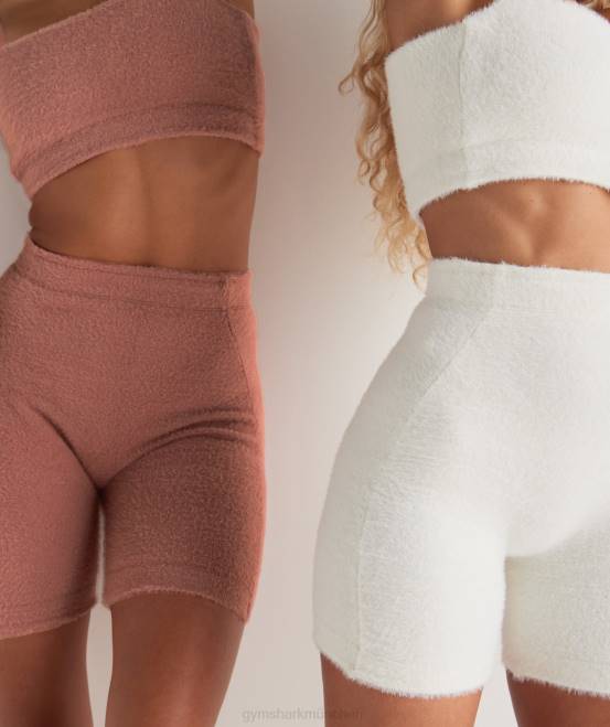 Schlucht rot Kleidung Gymshark Frauen Whitney-Wimpern-Strickshorts 04P899