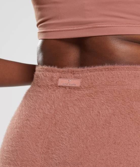 Schlucht rot Kleidung Gymshark Frauen Whitney-Wimpern-Strickshorts 04P899