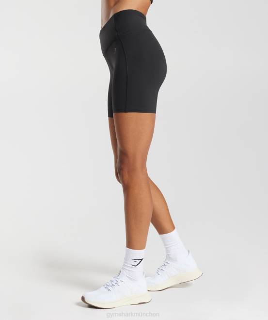 Schwarz Kleidung Gymshark Frauen Crossover-Shorts 04P847