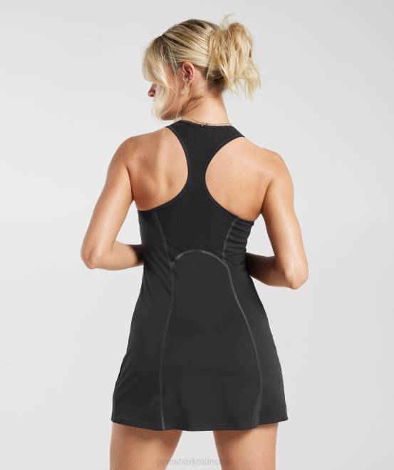 Schwarz Kleidung Gymshark Frauen Sportkleid 04P831