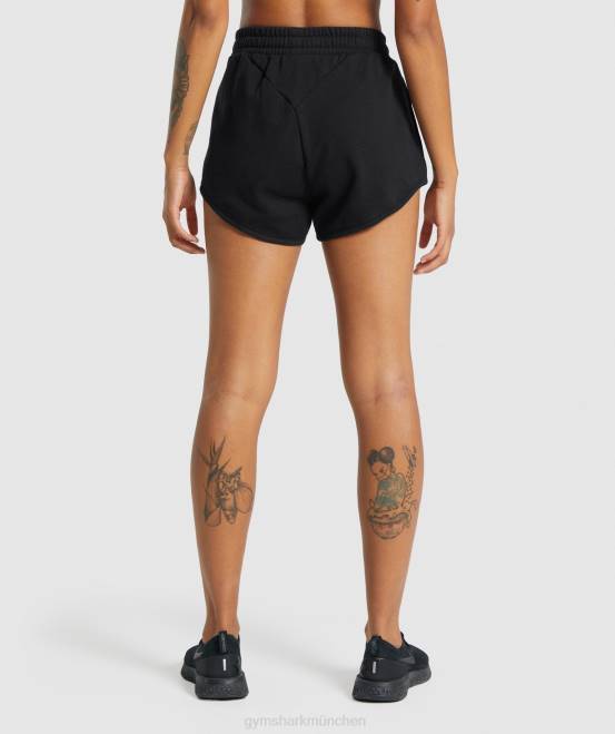 Schwarz Kleidung Gymshark Frauen Trainings-Sweatshorts 04P87