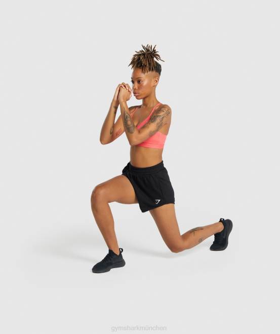 Schwarz Kleidung Gymshark Frauen Trainings-Sweatshorts 04P87