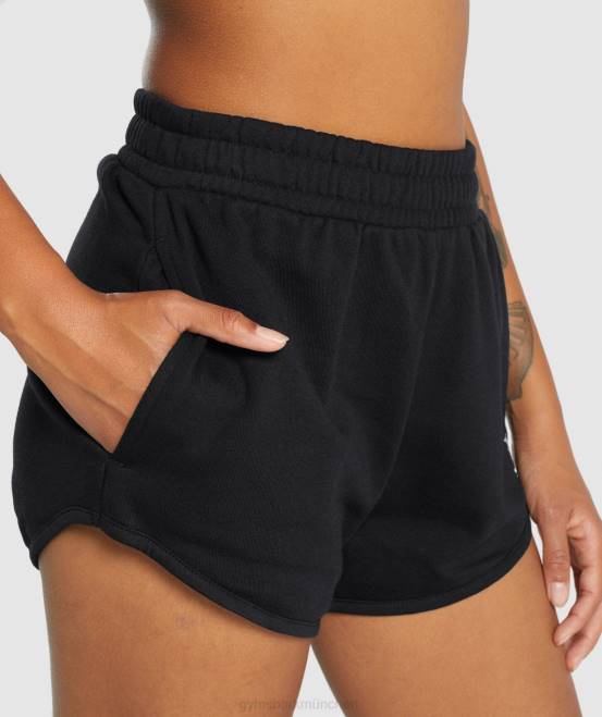 Schwarz Kleidung Gymshark Frauen Trainings-Sweatshorts 04P87