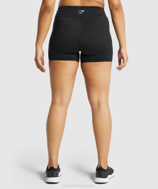 Schwarz Kleidung Gymshark Frauen Trainingsshorts 04P846