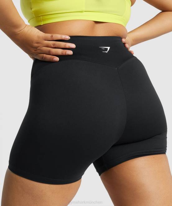 Schwarz Kleidung Gymshark Frauen Trainingsshorts 04P846