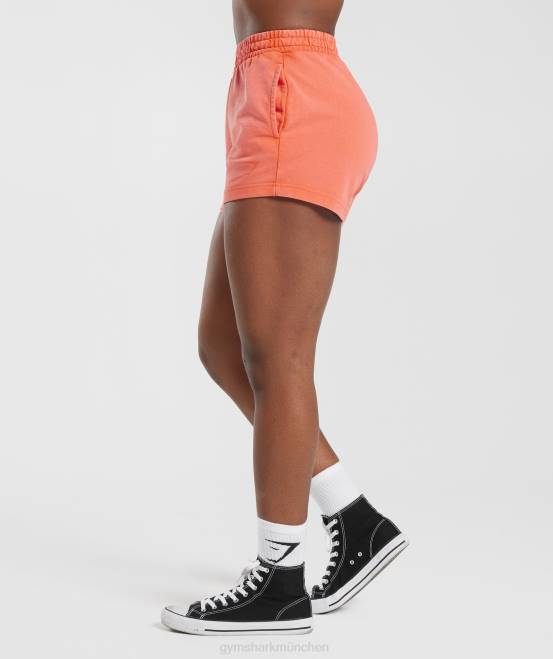 Sonnenwende orange Kleidung Gymshark Frauen College-Sweatshorts 04P825