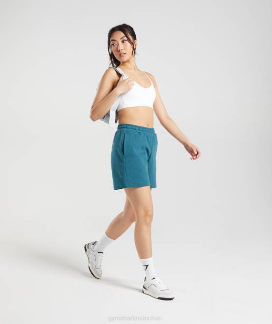 Stahlblau meliert Kleidung Gymshark Frauen Ruhetag schwitzt Shorts 04P859