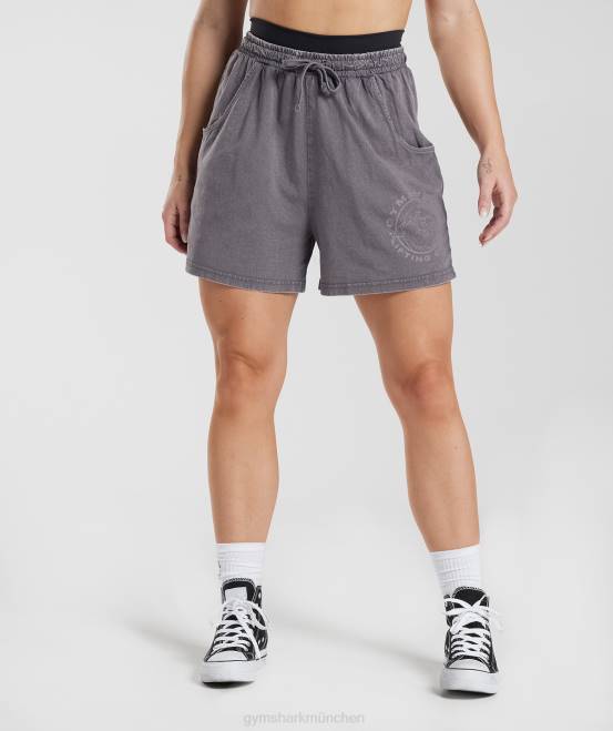 Titangrau/Acid Wash (ausverkauft) Kleidung Gymshark Frauen Legacy-lose Shorts 04P8107