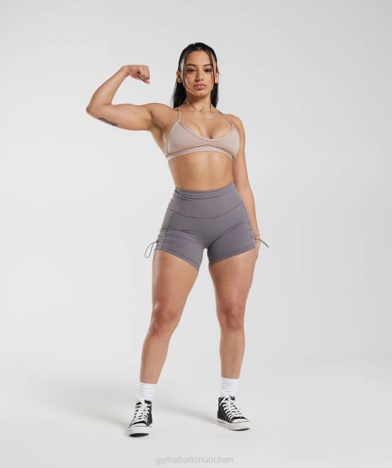 Titangrau (ausverkauft) Kleidung Gymshark Frauen Legacy-geraffte, enge Shorts 04P8108
