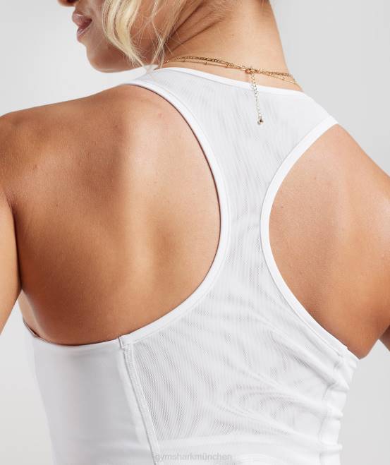 Weiß Kleidung Gymshark Frauen Sportkleid 04P828