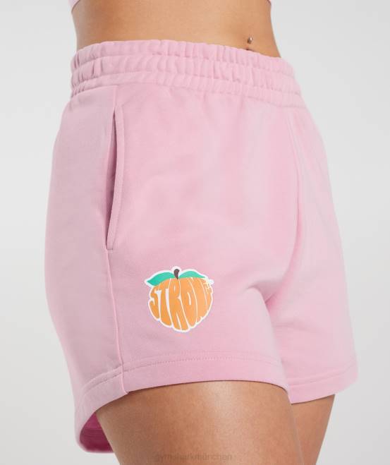 Zuckerwatte rosa Kleidung Gymshark Frauen starke pfirsichfarbene Shorts 04P835