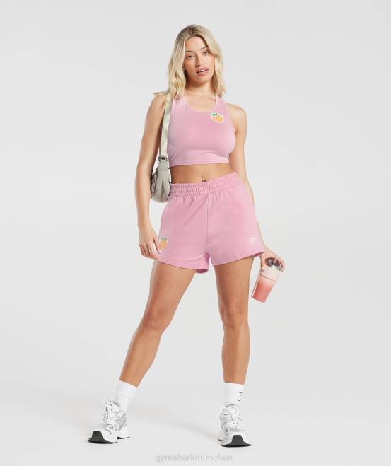Zuckerwatte rosa Kleidung Gymshark Frauen starke pfirsichfarbene Shorts 04P835