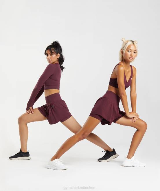gebackener kastanienbrauner Mergel Kleidung Gymshark Frauen Vital Seamless 2.0 2-in-1-Shorts 04P865
