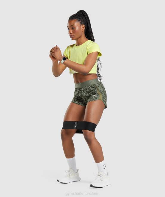 grüner Aufdruck Kleidung Gymshark Frauen Trainingsshorts mit lockerer Passform 04P877