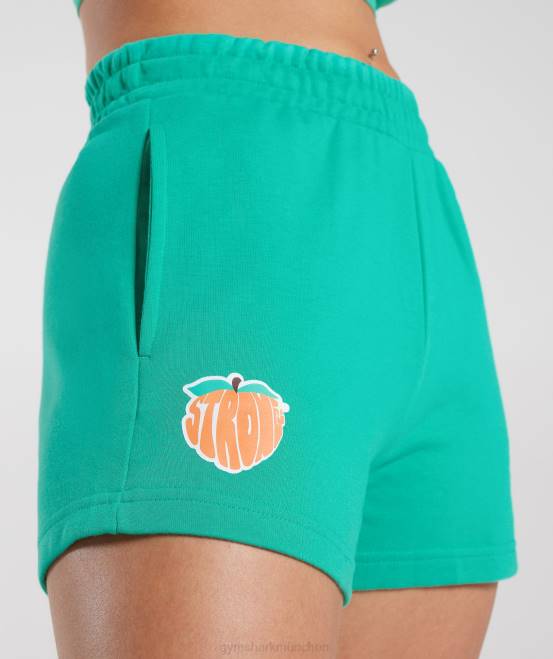 hellgrün Kleidung Gymshark Frauen starke pfirsichfarbene Shorts 04P837