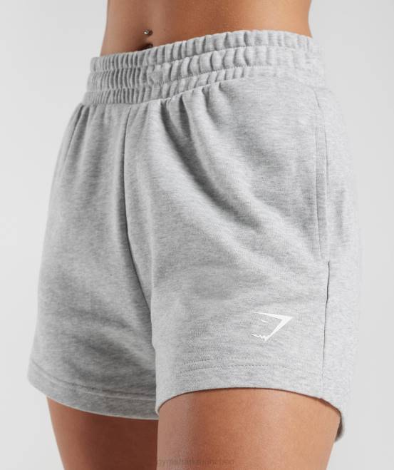 hellgrau meliert Kleidung Gymshark Frauen starke pfirsichfarbene Shorts 04P830