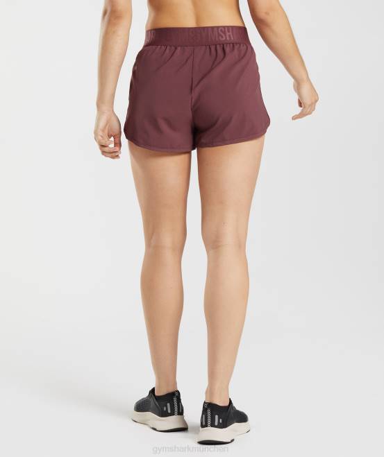 kirschbraun Kleidung Gymshark Frauen Trainingsshorts mit lockerer Passform 04P876