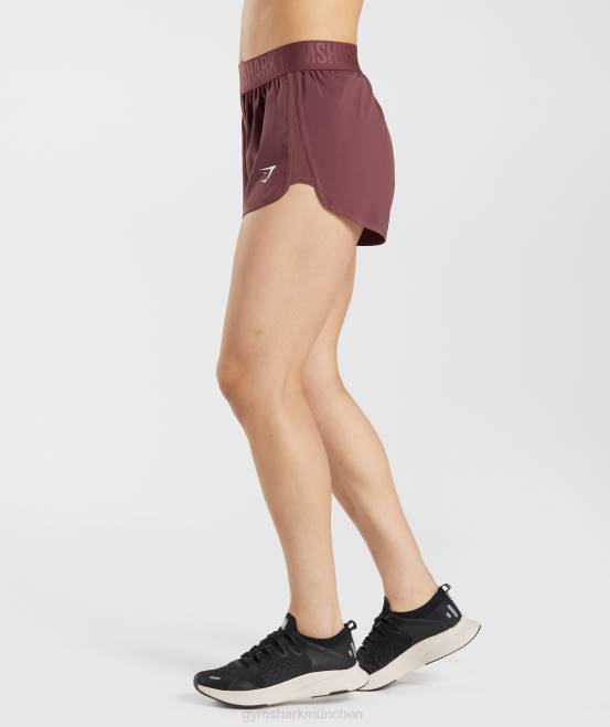 kirschbraun Kleidung Gymshark Frauen Trainingsshorts mit lockerer Passform 04P876