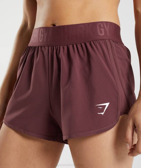 kirschbraun Kleidung Gymshark Frauen Trainingsshorts mit lockerer Passform 04P876