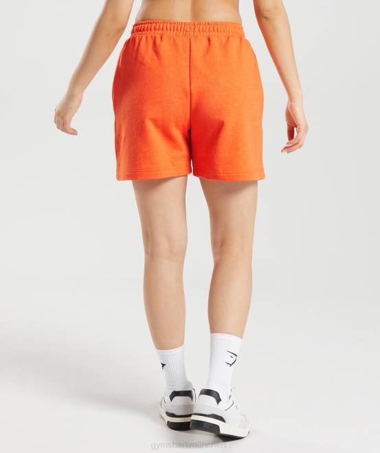 leuchtend orangefarbener Mergel Kleidung Gymshark Frauen Ruhetag schwitzt Shorts 04P863
