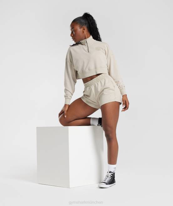 pilzbraun Kleidung Gymshark Frauen College-Sweatshorts 04P882