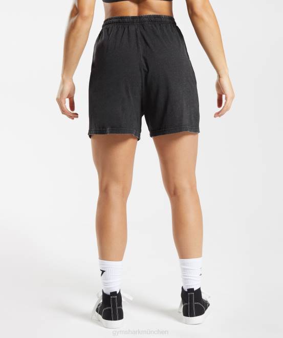 schwarz (ausverkauft) Kleidung Gymshark Frauen Legacy-Shorts mit lockerer Waschung 04P8110
