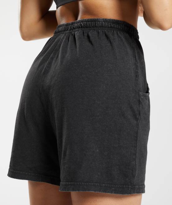 schwarz (ausverkauft) Kleidung Gymshark Frauen Legacy-Shorts mit lockerer Waschung 04P8110