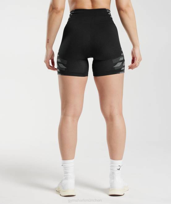 schwarz/hellgrau (ausverkauft) Kleidung Gymshark Frauen grenzenlose Shorts 04P8105