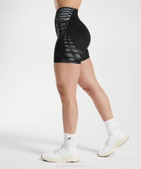 schwarz/hellgrau (ausverkauft) Kleidung Gymshark Frauen grenzenlose Shorts 04P8105