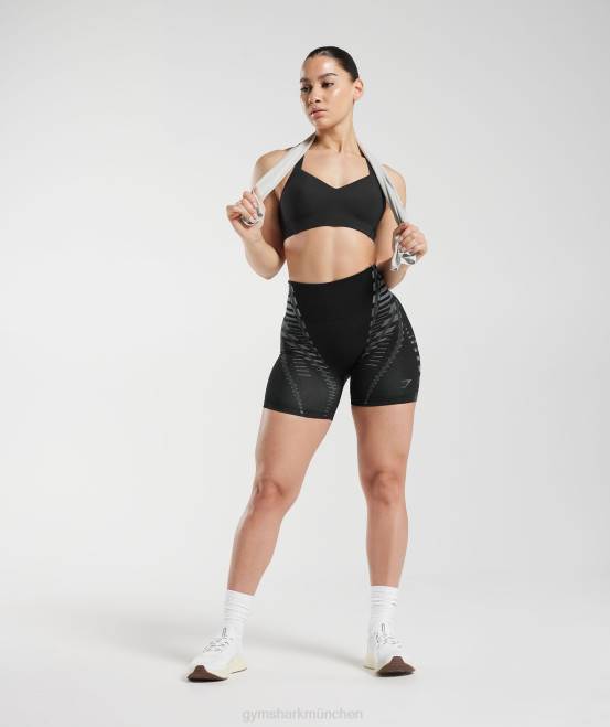 schwarz/hellgrau (ausverkauft) Kleidung Gymshark Frauen grenzenlose Shorts 04P8105