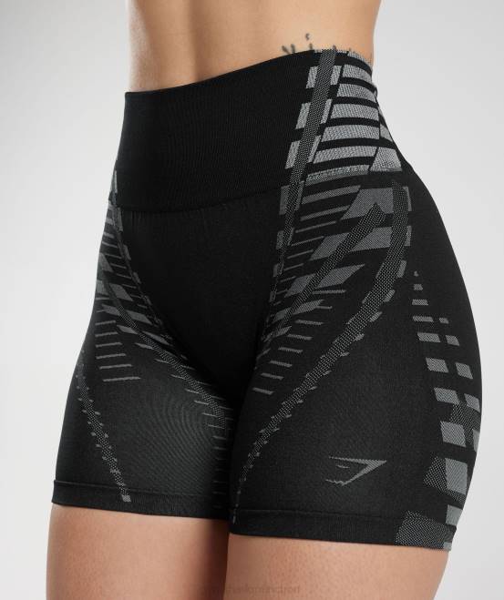 schwarz/hellgrau (ausverkauft) Kleidung Gymshark Frauen grenzenlose Shorts 04P8105