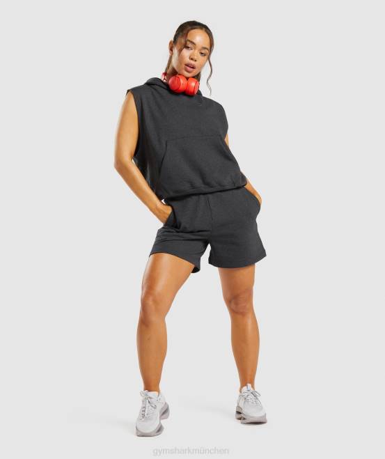 schwarzer Kernmergel Kleidung Gymshark Frauen Ruhetag schwitzt Shorts 04P857