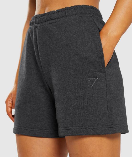 schwarzer Kernmergel Kleidung Gymshark Frauen Ruhetag schwitzt Shorts 04P857