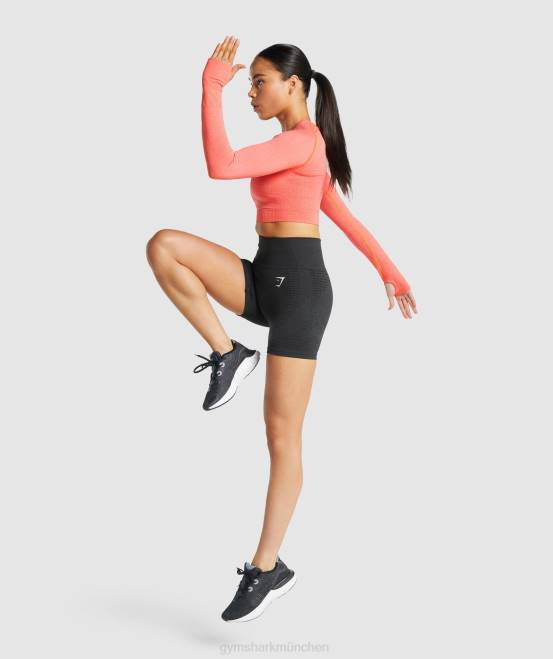 schwarzer Mergel Kleidung Gymshark Frauen Vital Seamless 2.0 Shorts 04P82