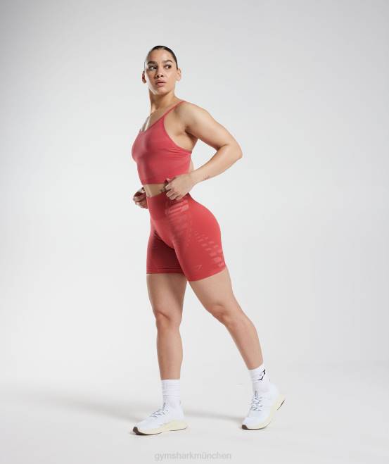 sonnengetrocknetes Rot/Terrakottarosa (ausverkauft) Kleidung Gymshark Frauen grenzenlose Shorts 04P8109
