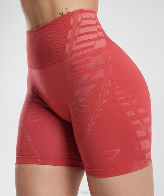 sonnengetrocknetes Rot/Terrakottarosa (ausverkauft) Kleidung Gymshark Frauen grenzenlose Shorts 04P8109