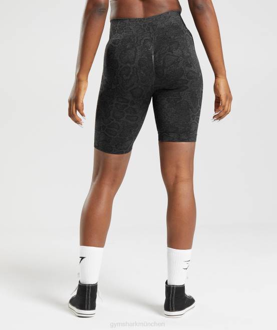 urban grau/schwarz Kleidung Gymshark Frauen Passen Sie die nahtlosen Tier-Radhosen an 04P823