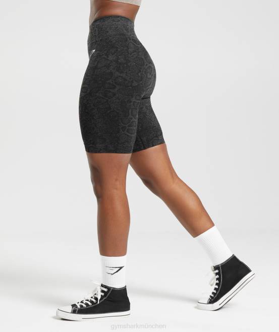 urban grau/schwarz Kleidung Gymshark Frauen Passen Sie die nahtlosen Tier-Radhosen an 04P823