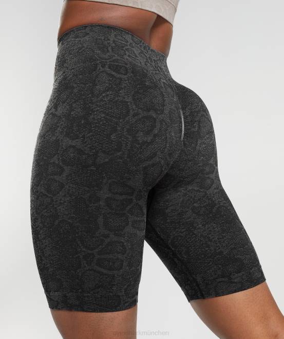 urban grau/schwarz Kleidung Gymshark Frauen Passen Sie die nahtlosen Tier-Radhosen an 04P823
