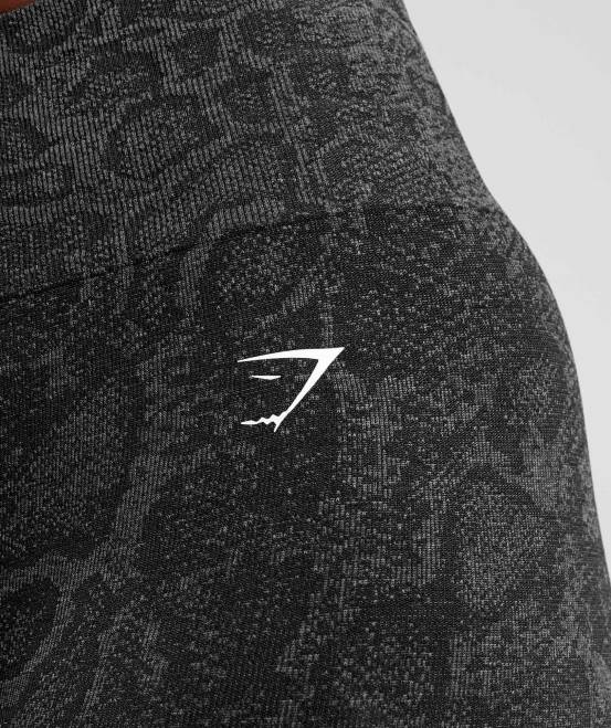 urban grau/schwarz Kleidung Gymshark Frauen Passen Sie die nahtlosen Tier-Radhosen an 04P823