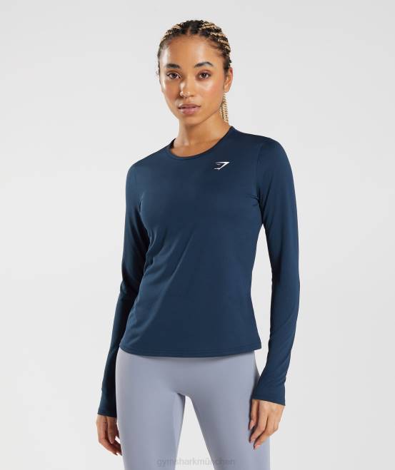 Marine Kleidung Gymshark Frauen Trainings-Langarmshirt 04P8416
