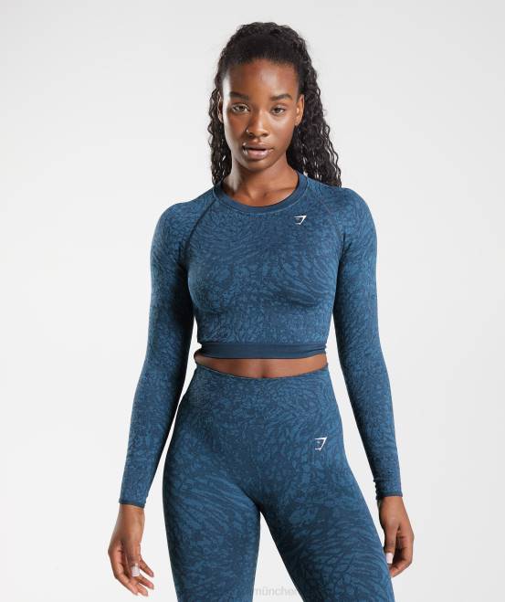 wild | Marine Kleidung Gymshark Frauen Adapt Animal-nahtloses Oberteil mit Schnürung hinten 04P8459