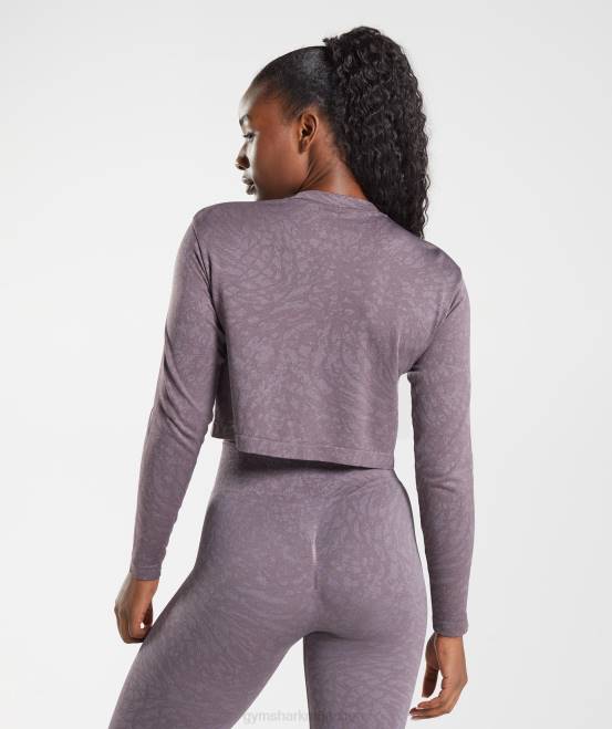 wild | Moschusflieder Kleidung Gymshark Frauen Adapt Animal nahtloses Langarm-Top 04P8472