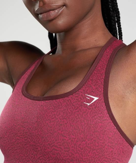 Riff | kirschbraun Kleidung Gymshark Frauen Passen Sie den nahtlosen Tiererntetank an 04P8474