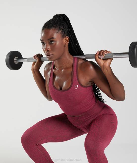 Riff | kirschbraun Kleidung Gymshark Frauen Passen Sie den nahtlosen Tiererntetank an 04P8474