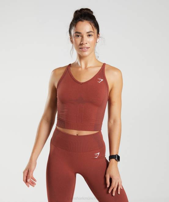 ziegelroter Mergel Kleidung Gymshark Frauen Vital Seamless 2.0 Midi Tank 04P8485