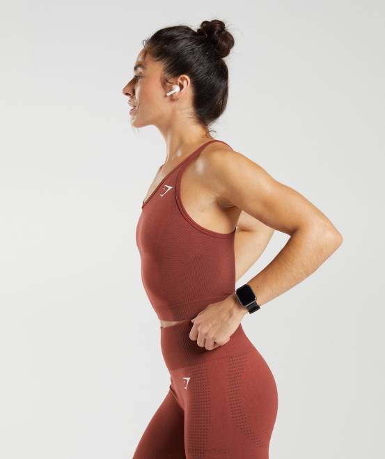 ziegelroter Mergel Kleidung Gymshark Frauen Vital Seamless 2.0 Midi Tank 04P8485